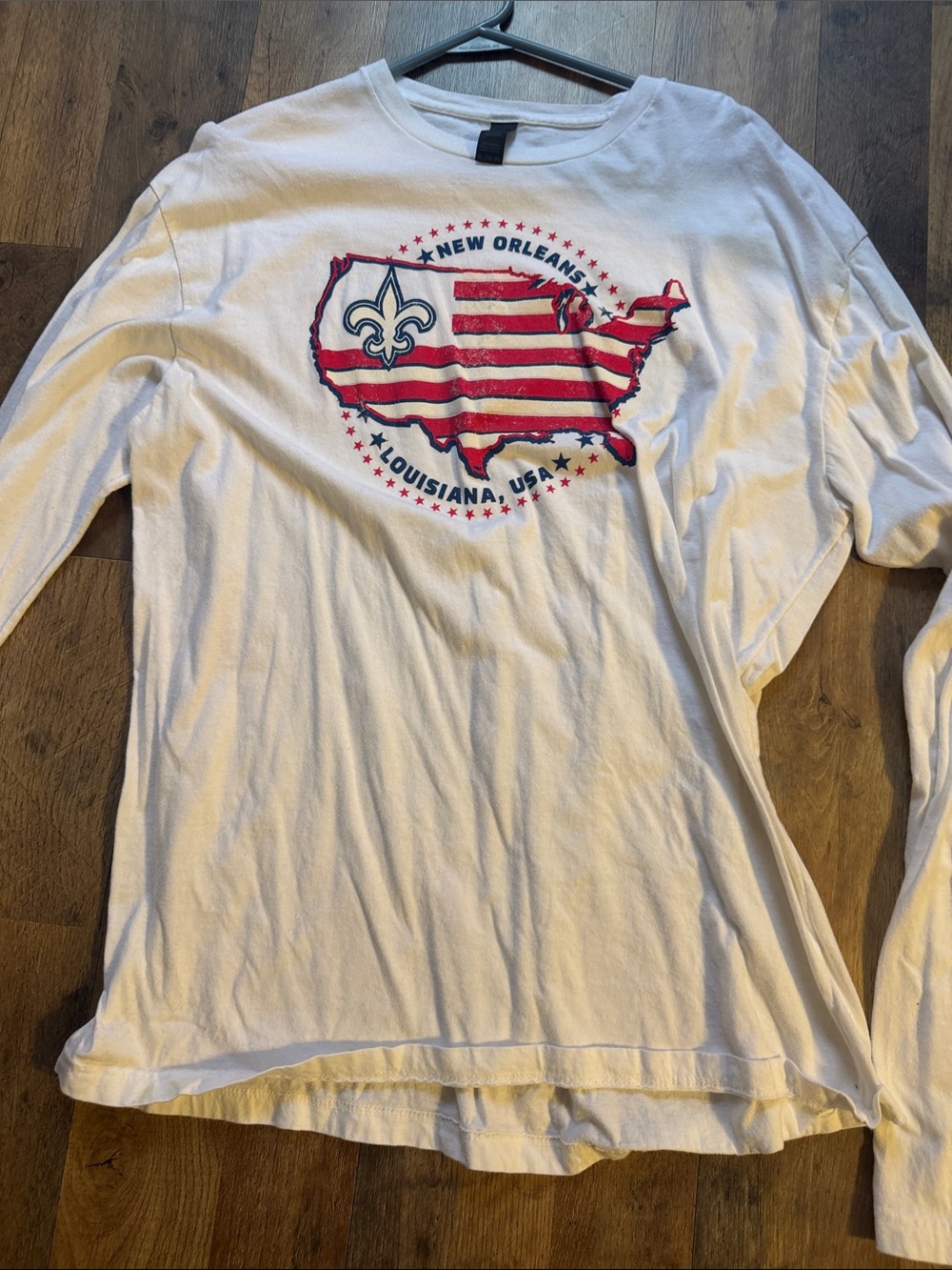 White New Orleans USA Long Sleeve Kids Tee